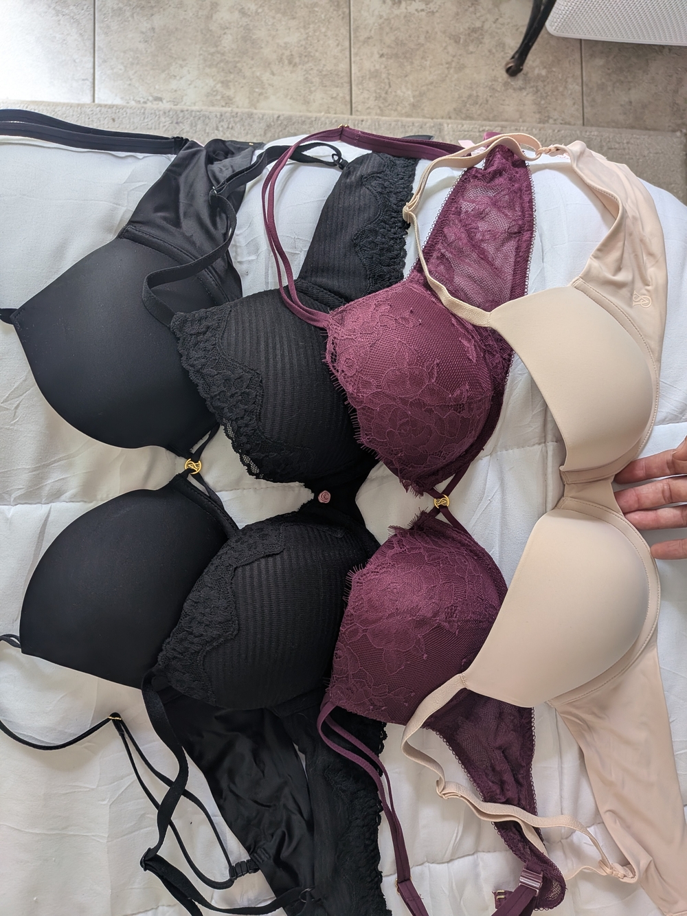 34B Brand New Victoria Secret - 2 Black, 1 Burgundy, 1 Nude
